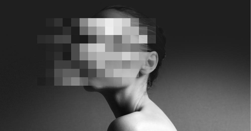 Pixelated face